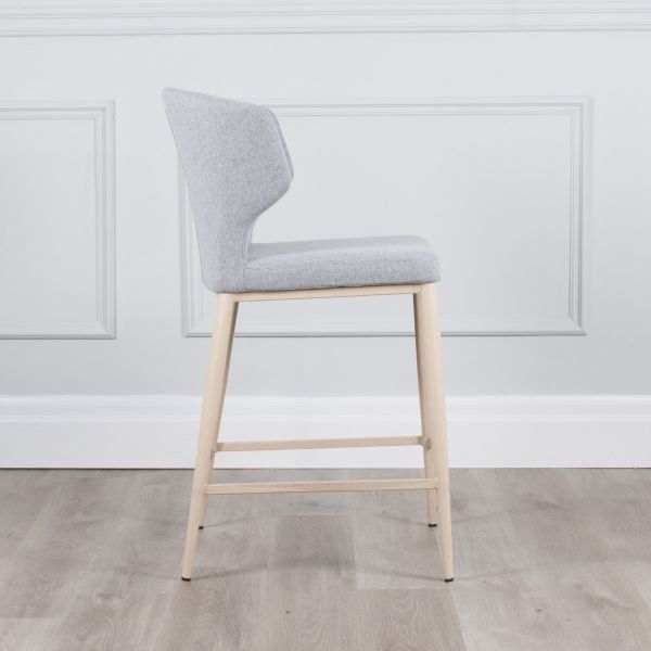 Cabo Fabric Stool Natural Imprint Base