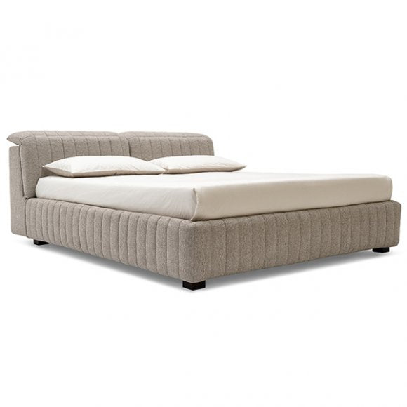 Portland Fully-Upholstered Bed with Adjustable Headrest