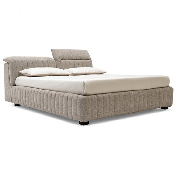 Portland Fully-Upholstered Bed with Adjustable Headrest