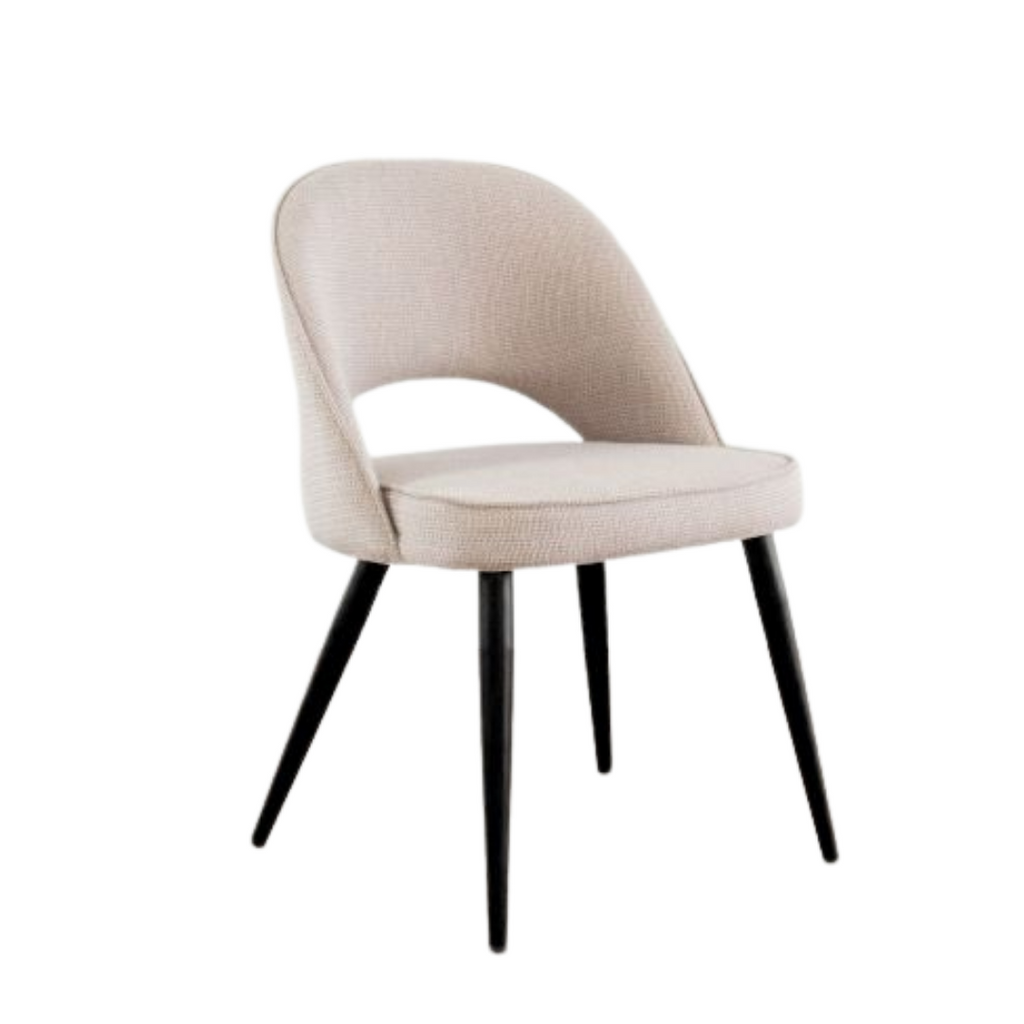 Coco Fabric Dining Chair with Black Base