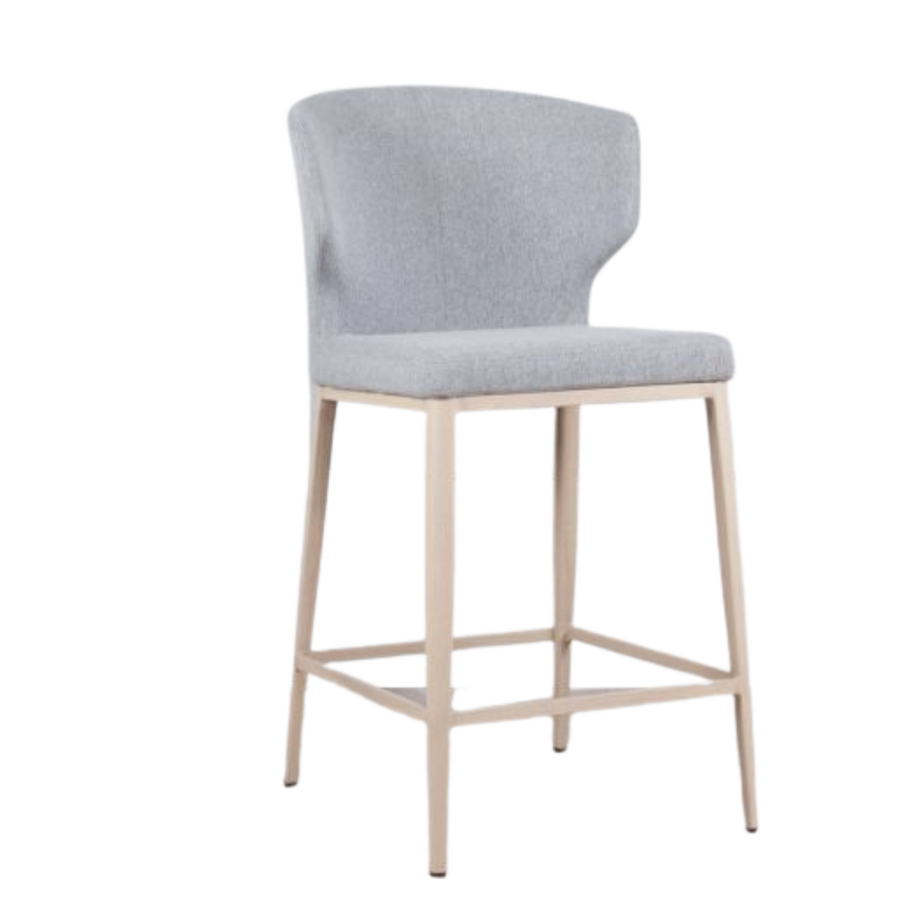 Cabo Fabric Stool Natural Imprint Base