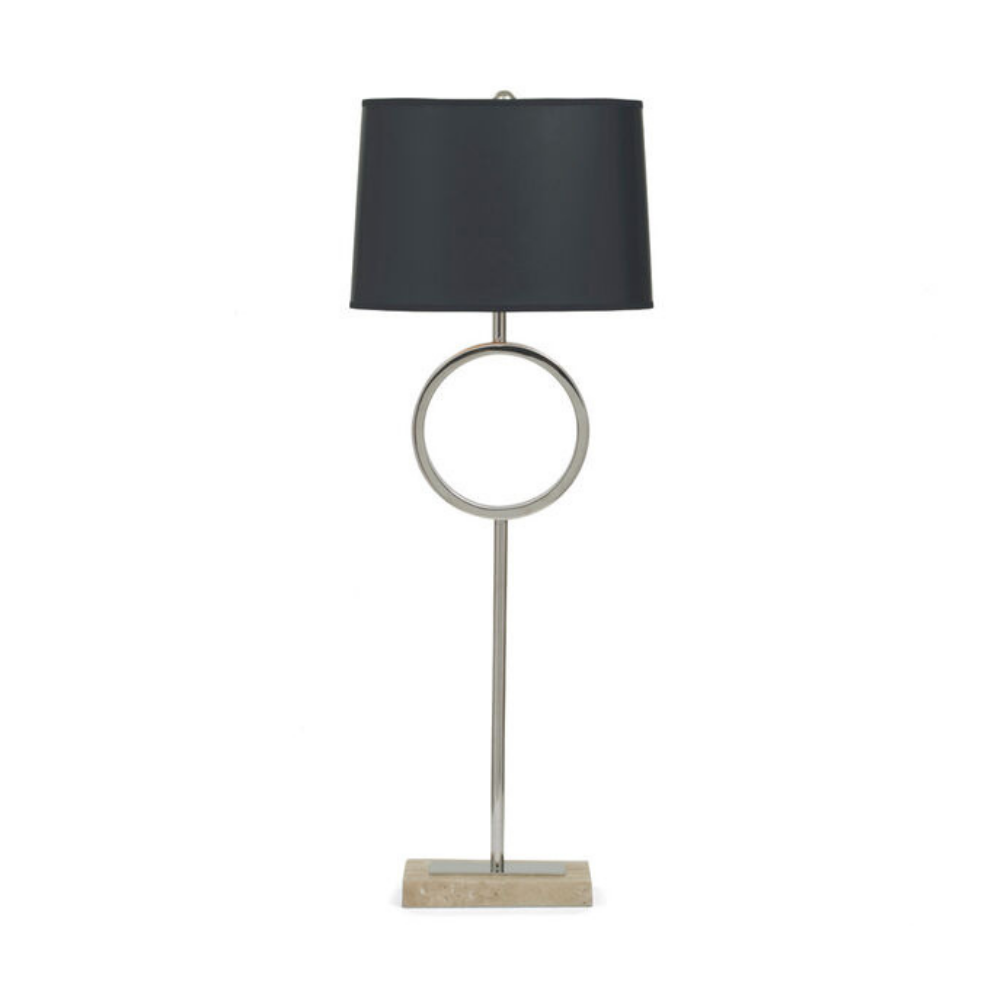 Marco Buffet Lamp - Polished Nickel With Black Shade