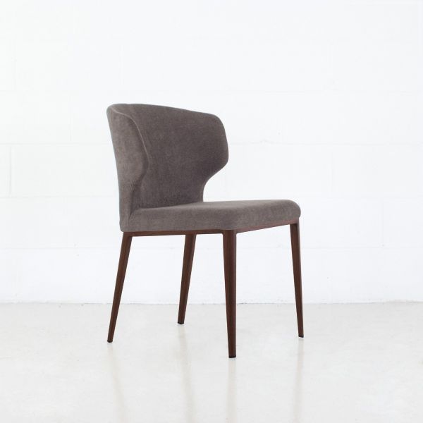 Cabo Fabric Walnut Imprint Metal Base