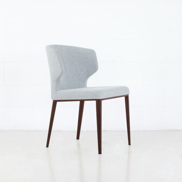 Cabo Fabric Walnut Imprint Metal Base