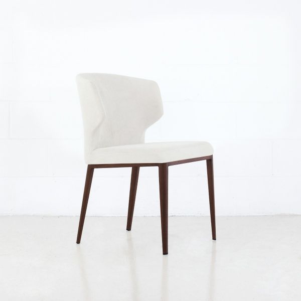 Cabo Fabric Walnut Imprint Metal Base
