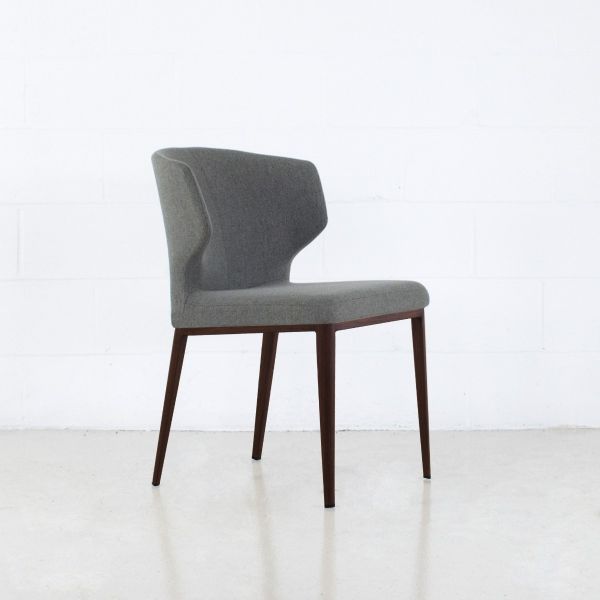 Cabo Fabric Walnut Imprint Metal Base