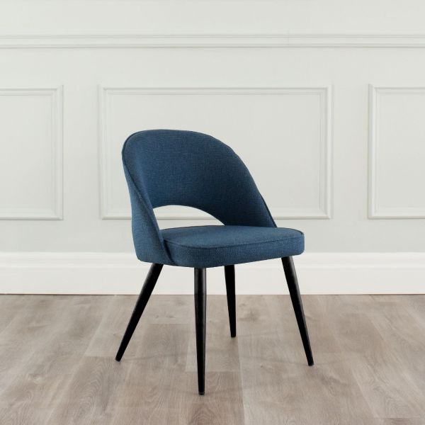 Coco Fabric Dining Chair with Black Base