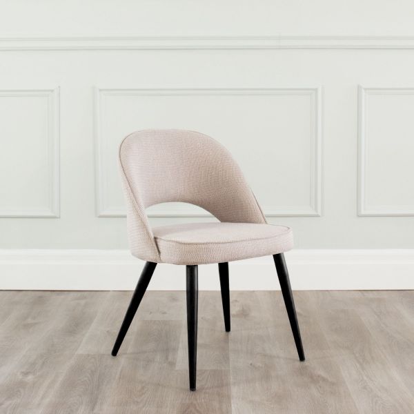 Coco Fabric Dining Chair with Black Base