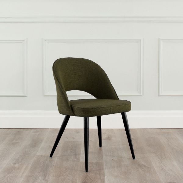 Coco Fabric Dining Chair with Black Base