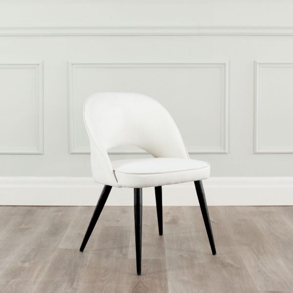 Coco Fabric Dining Chair with Black Base