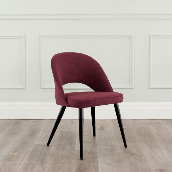 Coco Fabric Dining Chair with Black Base
