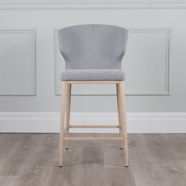 Cabo Fabric Stool Natural Imprint Base