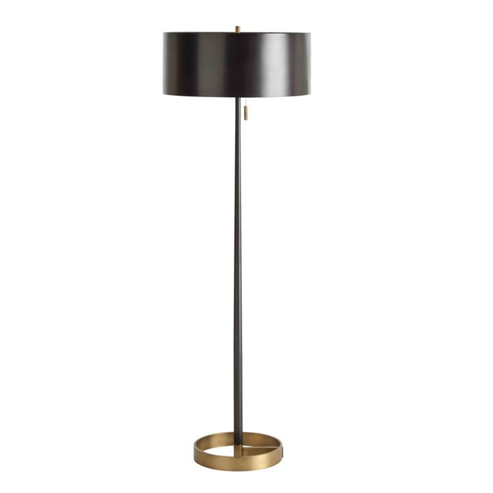 Violetta Vintage Brass/Black Iron Floor Lamp - Interior Living